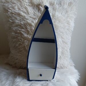 Nautical Blue and White Boat Shelf